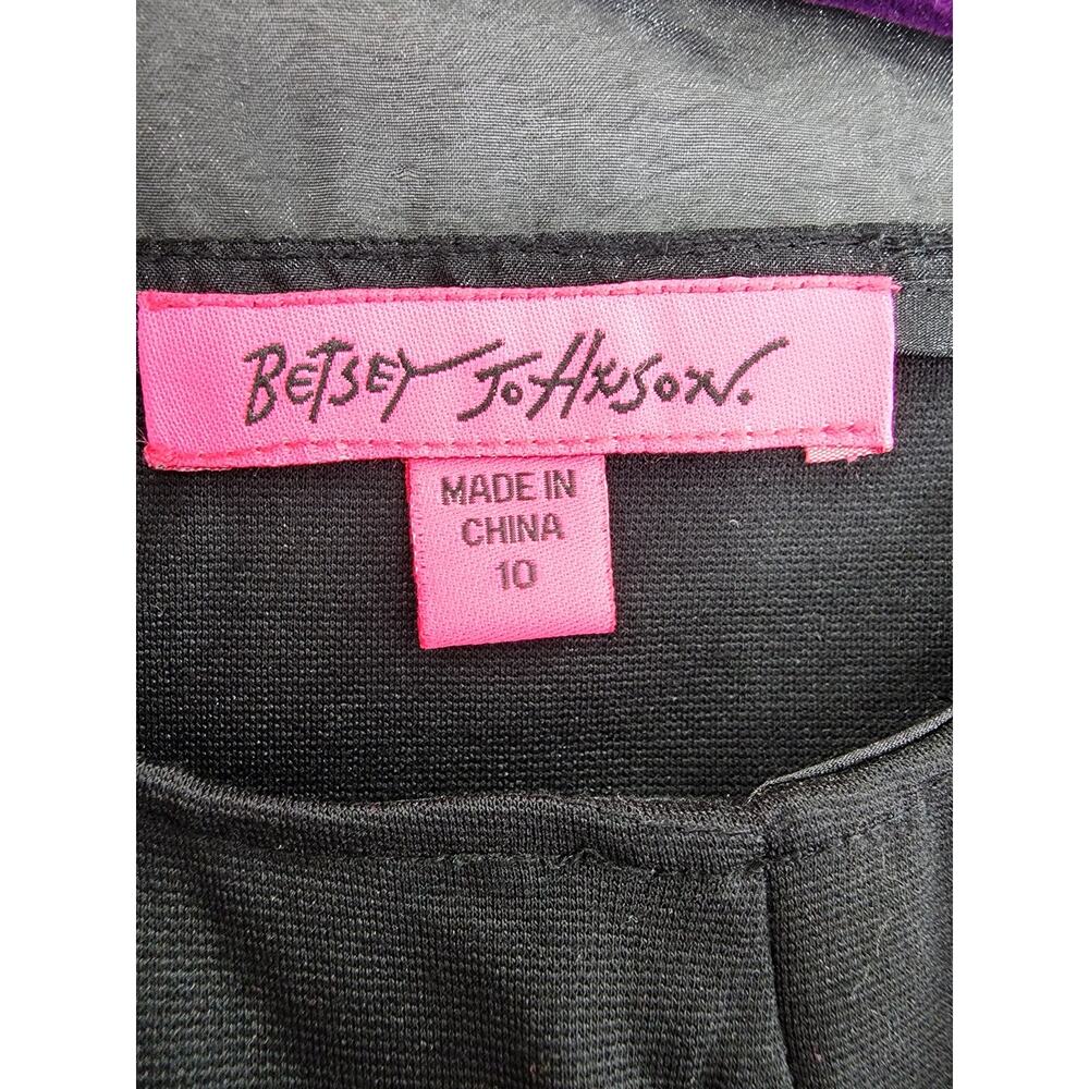 Betsey Johnson Sleeveless Collared Sheer‎ Midi Dress Size 10 Black White Party - Picture 4 of 10